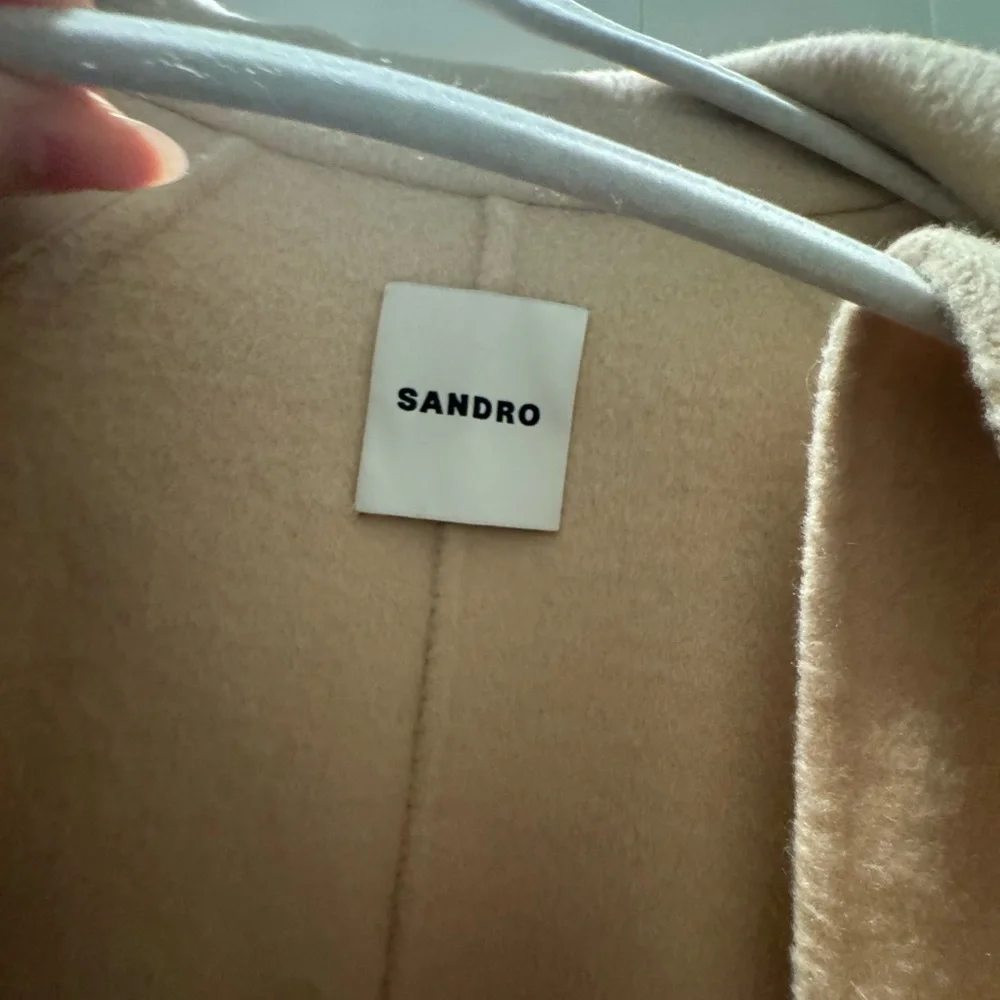 Sandro Cream Wool Coat - Picture 3 of 8